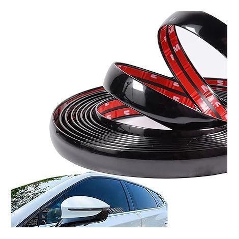 Bande Chrome Voiture 15mm5m Chromée Baguette Adhesive Noire pour Carrosserie Fenêtre Décoration Extérieure (1/5)