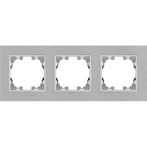 IluminaShop - Marco de Aluminio Empotrable Gris para 3 Modulos Serie wLux (1/2)