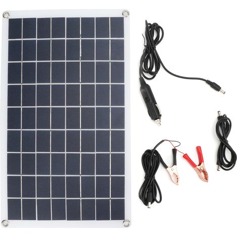 Panneau Solaire 16W 18V Silicium Polycristallin Double Sortie USB DC Semi-Flexible pour Voyage Téléphone Voiture (1/5)