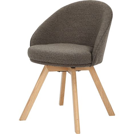 Chaise pivotante 53x55x78 cm en tissu texturé taupe - LOOMA