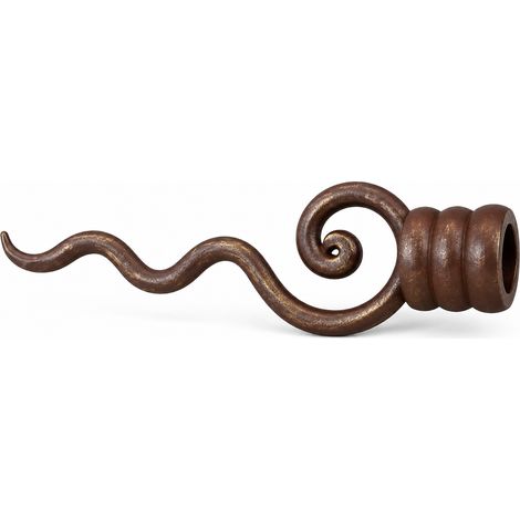 Lot de 2 embouts de tringle à rideaux Ø20 mm en fer forgé – Rouille et or (1/4)