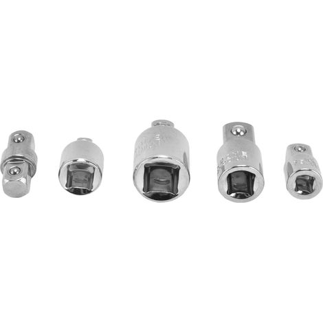 Adaptateur de clé à douille impériale en acier au chrome-vanadium (CR-V) chromé, 5 pièces (1/5)