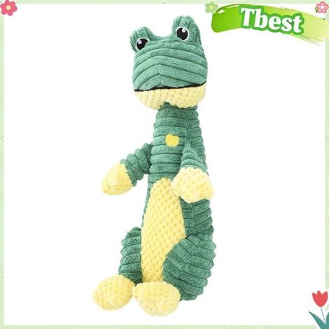 Tbest Jouet en peluche pour chien Jouet en peluche grinçant pour chien, en forme d'animal , interactif, animalerie Grenouille (1/5)