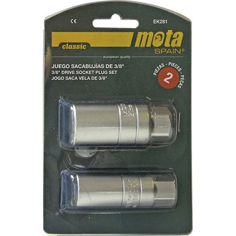 Bocallaves 3/8 pulg vasos saca bujias, juego 2 piezas (1/2)