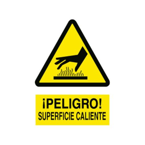 Señal adhesiva cuidado superficie caliente 297x210mm