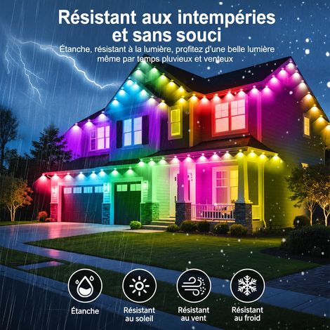 Guirlande lumineuse LED RGBIC pour avant-toit 30m 48 LED 24V étanche IP65 prise US 30 m48 réf 1293 31 × 17 × 7 cm 1,2 kg – Livraison gratuite (1/5)