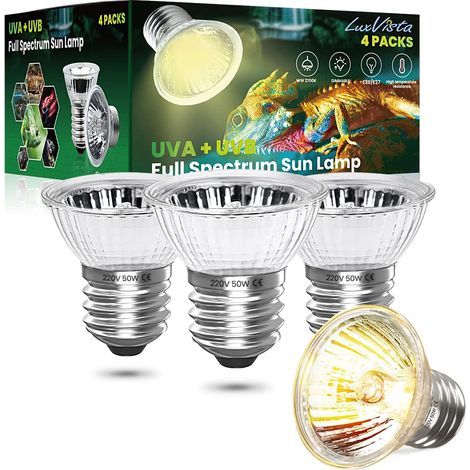 Stück E27 50W UVA/UVB Vollspektrum-Wärmelampen für Reptilien, Amphibien, Schlangen und Schildkröten (1/5)