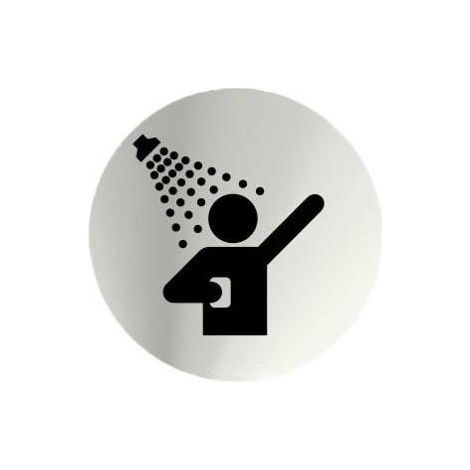 Señal informativa Redonda Duchas de Acero Inoxidable Ø 70 mm SEKURECO