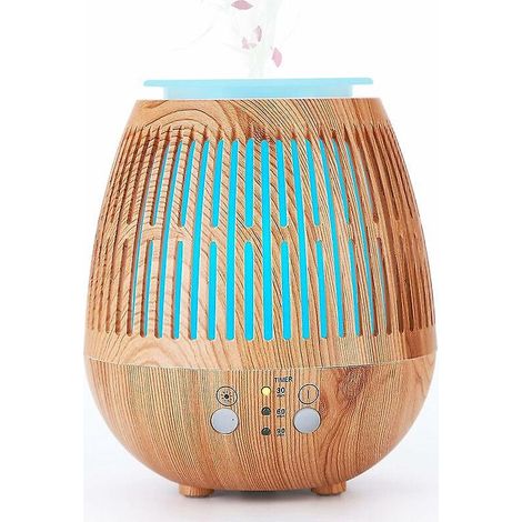(bois)diffuseur D'huiles Essentielles, Premium 5 En 1  Ultrasons Electrique Vaporizer Humidificateur, Minuterie Et Arrt Automatique Sans Eau, 7 Co (1/5)