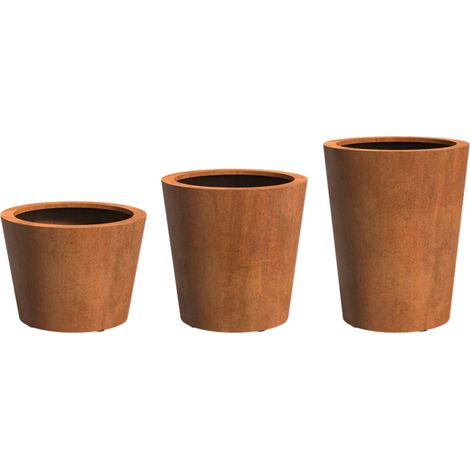 Adezz Conic mit Boden Pflanzgefäß aus Corten-Stahl Pflanzkübel Blumentopf