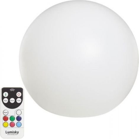 LUMISKY - Boule lumineuse sans fil flottante LED - multicolore dimmable BOBBY - Ø50cm avec télécommande et socle a induction (1/4)