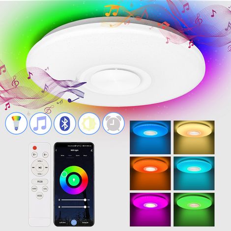 SWANEW Plafoniera LED 36W Lampada da soffitto Bluetooth Musica Soggiorno Lampada Altoparlante (1/5)
