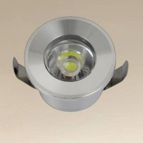 TrAdE Shop Traesio - Faretto 1w Led Incasso A Soffitto Ip20 Argento Mini Spot Segnapassi Luce Naturale 00250 - (1/5)