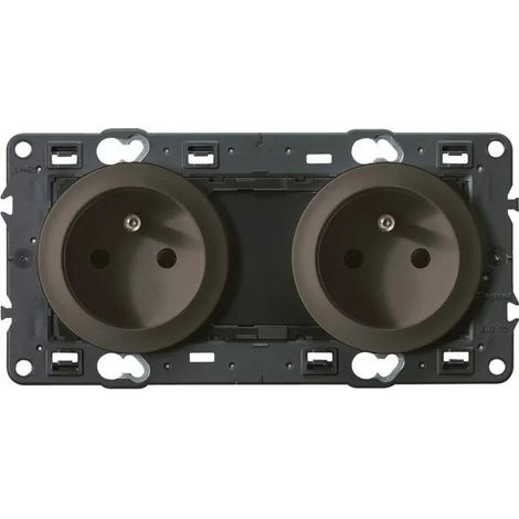 Enchufe eléctrico legrand céliane doble gris precableado 16 amperios