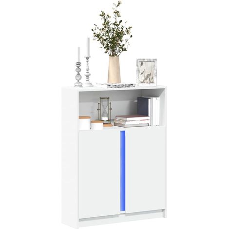 LED-Sideboard Weiß 77x34x100 cm Holzwerkstoff