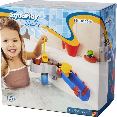 AquaPlay Sploshy Mountain giocattolo per vasca da bagno, giocattolo acquatico per bambini dai 1,5 anni in su, con pompa, serbatoio e barca, con ventose per vasca da bagno e Co. (1/5)