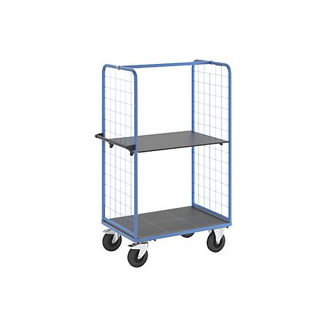 eurokraft pro  Carrello a ripiani con sponde grigliate  ruote