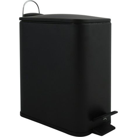 Papelera con pedal Acero ERIK 5L Negro mate Spirella