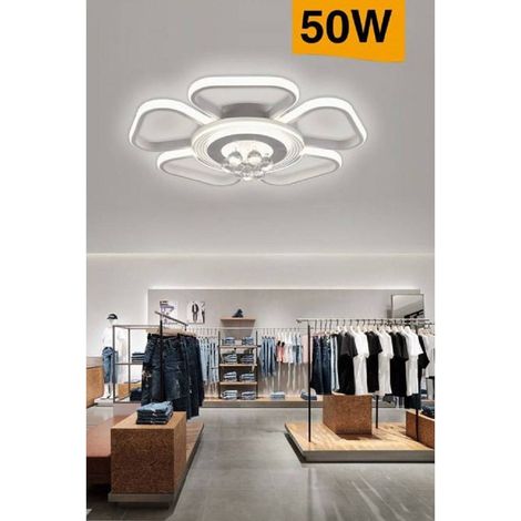 TrAdE Shop Traesio - Plafoniera Led 50w Forma Fiore Con Pendenti Moderna Luce 6500k 3000k 4000k C42-b - -Bianco Naturale -