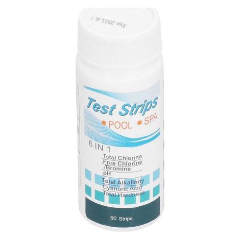Bandelettes de test d'eau 6 en 1, 50 pièces, valeur PH, dureté, piscine pour Aquarium et étang (1/5)