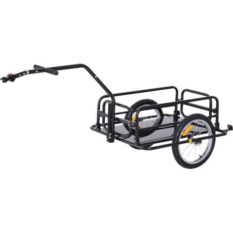 Fahrradanhänger Klappbar Lastenanhänger mit Kupplung, Kuppler & Reflektoren Transportwagen bis 40 kg belastbar, Transportanhänger Anhänger für Camping, Einkaufen, Umzug 155 x 71,5 x 77 cm