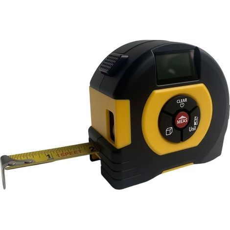 Mètre à distance laser numérique, portée de 60 m avec mètre ruban de 5 m, noir et jaune (1/5)