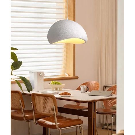 Moderne Suspension Luminaire Industriel 50cm Vintage Lustre Plafonnier Ciment Design Edison pour Salon Chambre,Blanc (1/5)