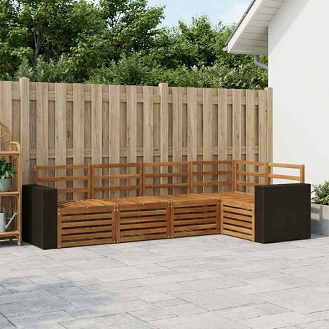 vidaXL Outdoor Sofa Set 5 pcs Natural Polyester (1/5)