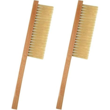 Brosse à Poils d'Abeille Outil de Brosse à Abeille Avec Manche en Bois Brosses d’ Abeille à Manche en Bois Apiculture Outil de La Ruche Abeille Brosse Apiculture Abeille Pinceau Avec Poignee 2 Pièces (1/5)