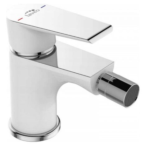 Robinet de bidet sur pied LARGO en chrome blanc avec bouchon (1/2)