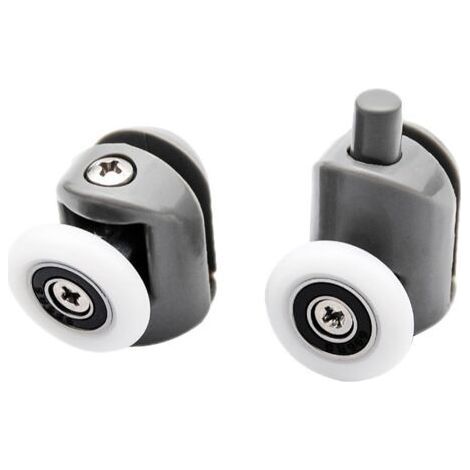 8pcs Porte de Douche Galet Ajustables Dual Rouleau Roulettes Cabine de Douche pour Salle de Bain 25mm 5 Supérieures et 5 Inférieure (1/5)