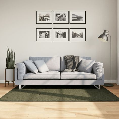Tapis-Tapis de salon-Tapis Chambre HUARTE à poils courts doux lavable vert forêt 120x170 cm 624678 (1/5)