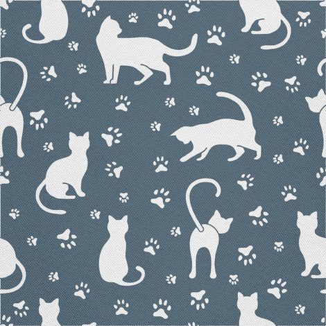 Tela Oxford decorativa para exteriores - motivos de siluetas de gatos I DX657 (1/5)