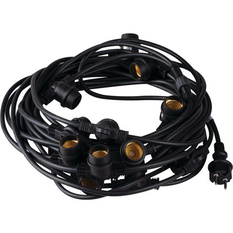 Guarnizione luminosa esterna 15m – E27 – IP44 – Nera – Adattabile (1/5)