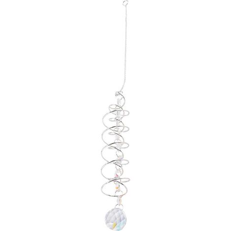 Boule décorative de jardin de 45 cm (17,7 pouces) avec queue en spirale, attrape-soleil et girouette (1/5)