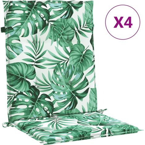 Coussins de chaise à dossier bas lot de 4 modèle de feuille (1/5)