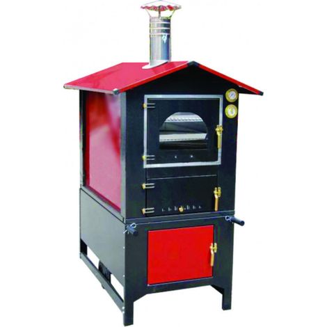 Lapillo forno cucina a legna da esterno con struttura in metallo cm.96x120x163h pane pizza