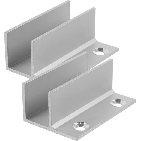 2 pièces guide de sol pour porte coulissante, aluminium (1/5)
