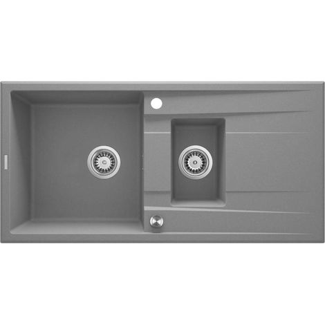 deante Eridan fregadero de granito 100x50 cm gris metalizado ZQE S513