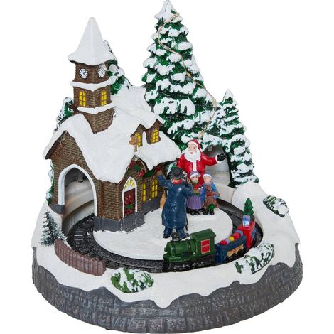 Village de Noël lumineux et animé Train du Père Noël - Feeric Christmas