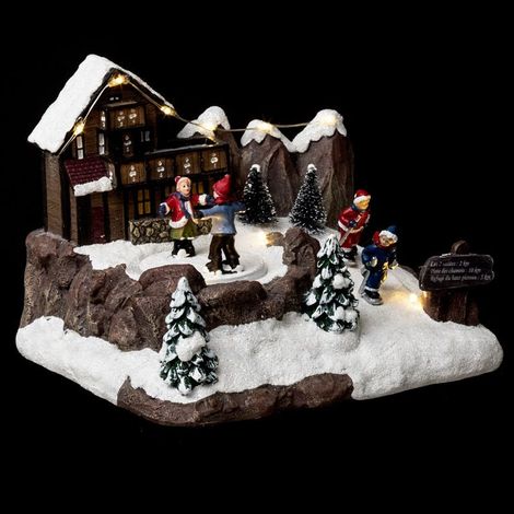 Village de Noël Rando Ski "Montagne" 19cm Multicolore (1/2)