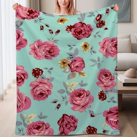 Couverture de lit en polaire, jeté doux et chaud de printemps, légère et luxueuse en microfibre de polyester, décoration intérieure cosy, ajout parfait à la décoration intérieure, cadeau attentionné p (1/4)