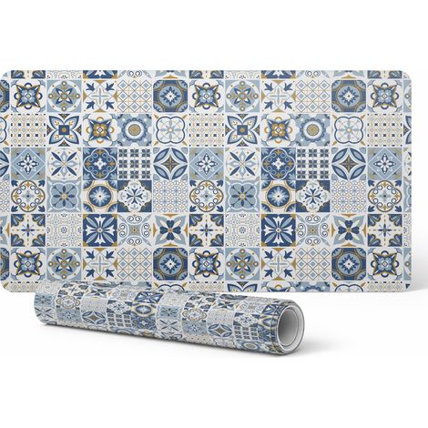 Protector de escritorio con estampado de azulejos retro 100x50 cm