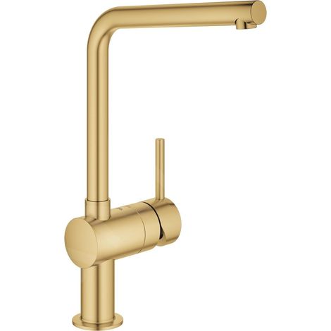 Grohe – Mitigeur monocommandé pour évier – Saillie 210mm – Bec tube pivotant 360° – Débit max 11,5 l/min – Montage rapide (1/5)