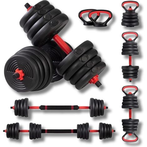 Set Manubri Regolabili Convertibili in Bilanciere 6 in 1 da 10 Kg