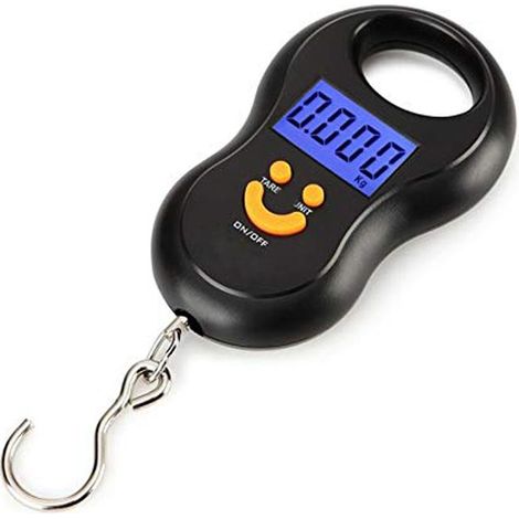 Balance suspendue électronique noire 50Kg 10g LCD balance numérique rétro-éclairé pêche poids balance de poche balance à bagages (1/5)