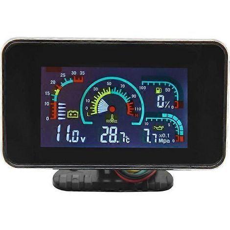 Medidor de presión de aceite y combustible LCD 4 en 1 de 12 V/24 V para camiones (1/5)