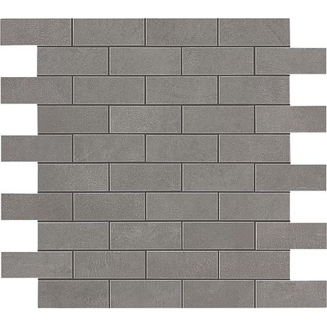 Mosaïque effet Béton Gris Ombre 7,5x2,9 cm Brick 30,5x30,5x0,85 cm Mat Gravino - Mur intérieur (vendu par carton de 0,558 m²) - RO'MA CARRELAGE