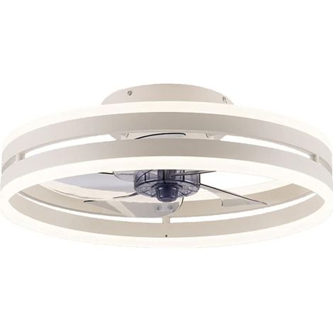 Ventilateur de Plafond à LED à intensité Variable avec lumière Mini Ventilateur muet intérieur encastré Ventilateur de Plafond lumière Chambre 6 Vitesses plafonniers éclairage du Ventilateur (1/5)
