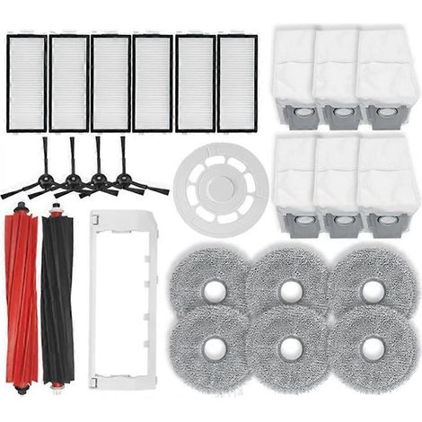 Pièces détachées pour aspirateur robot Qrevo Master, V20, P10S Pro : brosse latérale principale, filtre HEPA et lingette de nettoyage (1/5)